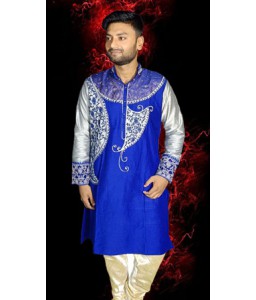 Designer Punjabi Raw silk And Front Yoke Fancy Brocade . And Cod work Embrodary